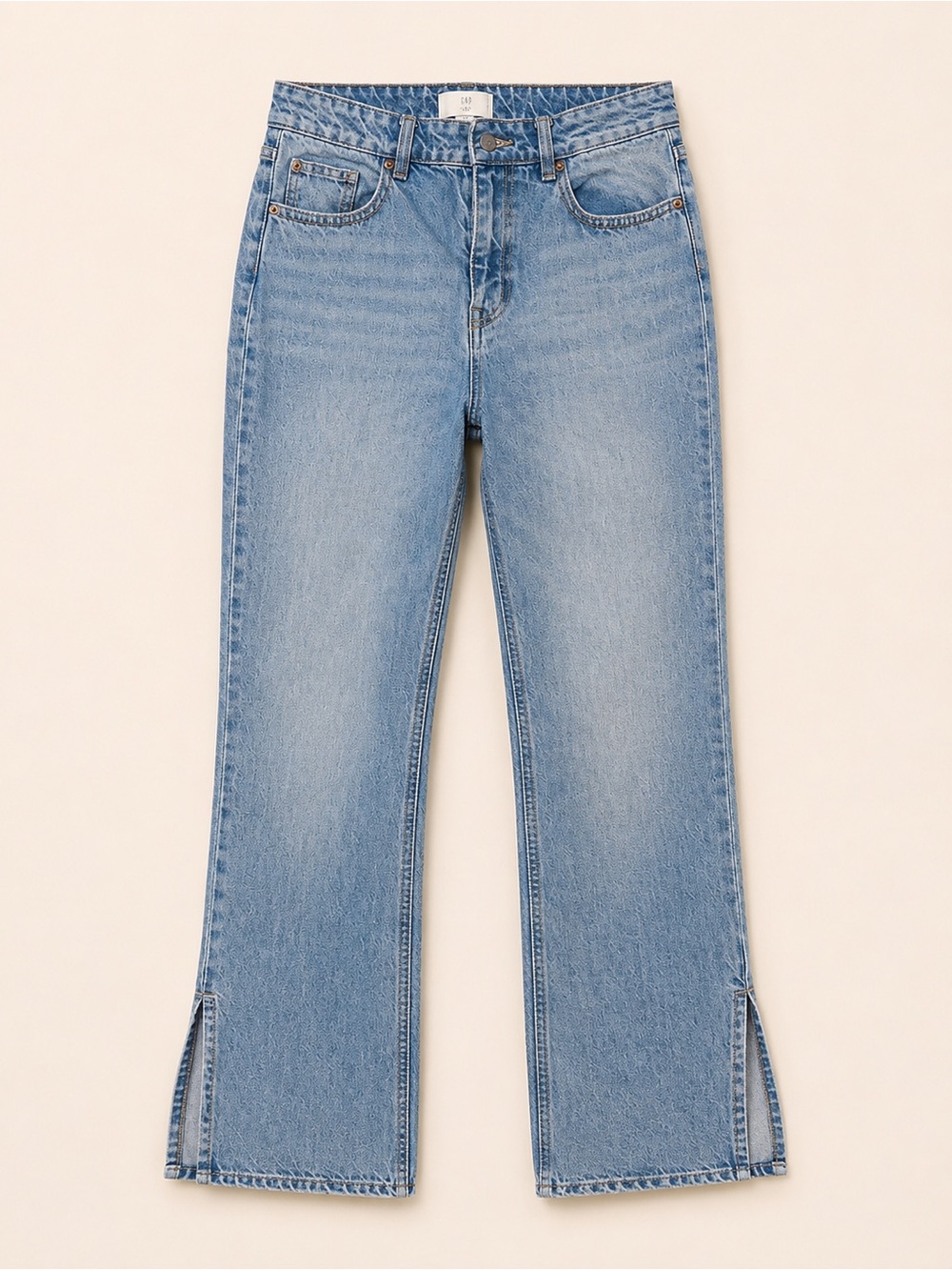 H&M Light Blue Flare Jeans with Ankle Slits